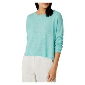 EILEEN FISHER Womens Turquoise Drop-shoulder Long Sleeve Round Neck Sweater XL